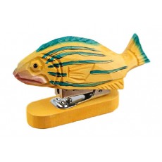 [여왕벌] 스테이플러 스테이플러 귀여운 동물 재미있는 디자인 컴팩트 목각 나무 사무실 가정 학교 사무용품 선물 선물 (생선) 사카