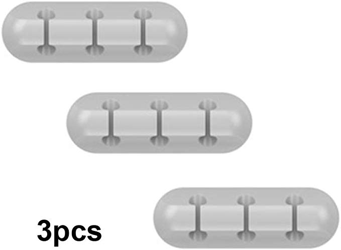 DAMIGRAM 케이블 홀더 실리콘 케이블 클립 코드 수납 용 케이블 드롭 7 개 고정 코드 정리 낙하 방지 백 접착제 회색 케이블 클립 자석과 테이프 WAY 고