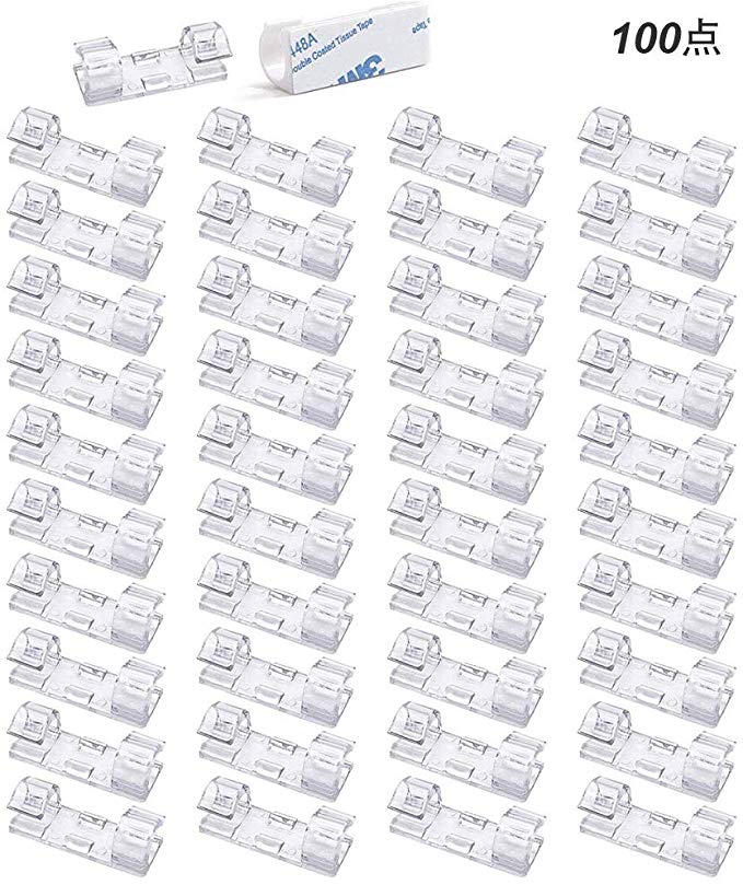 girldate 케이블 클립 코드 클립 코드 보관 배선 고정 배선 고정 투명 pc 전원 코드 정리 용 (100 점)