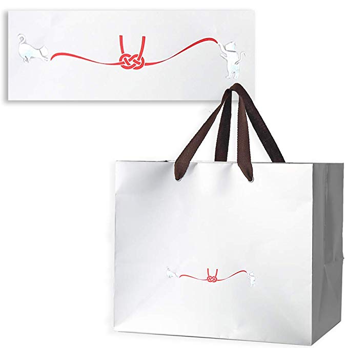 선물 가방 引き出物 가방 고양이 아와 휴대용 봉투 10 장 세트 귀중한 (하얀 고양이) 흰색 고양이