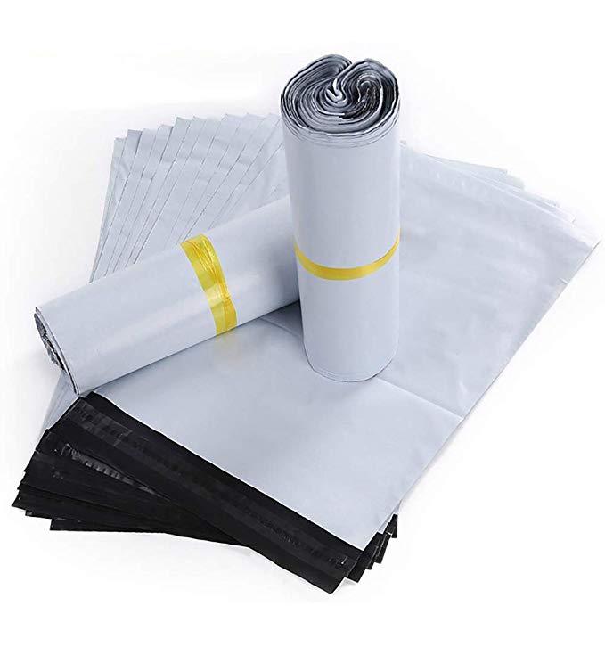 택배 봉투 비닐 100 개 방수 택배 비닐 봉투 특대 a3 a4 사이즈 택배 비닐 봉투 아리아케 포장 강력한 테이프 포함 (15 X 20 CM)