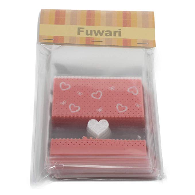 [Fuwari] 가방 파우치 초콜릿 쿠키 사탕 액세서리 소품 포장 발렌타인 할로윈 100 매 포장 봉투 소분 선물 S4 (①) ①