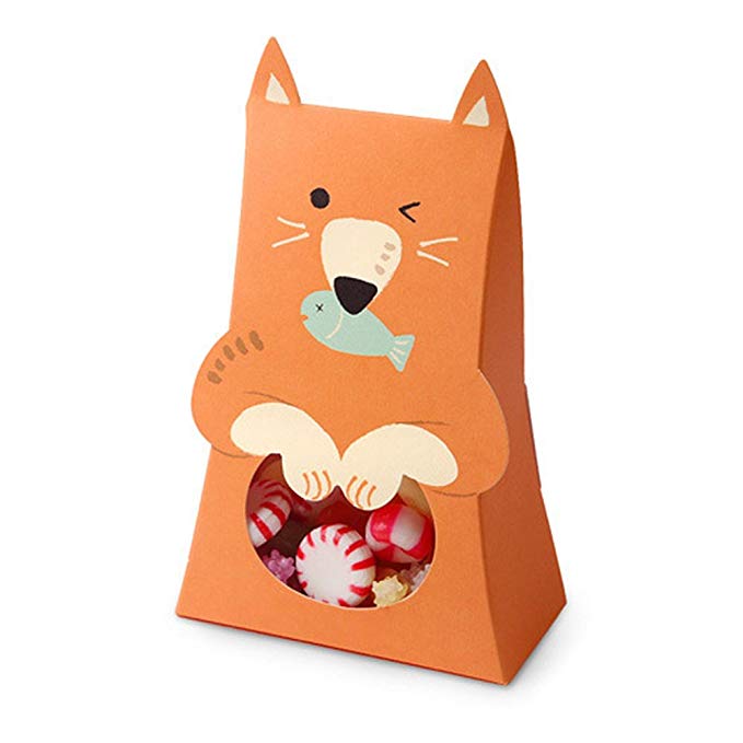 (moin moin) 포장 상자 가방 선물 동물 동물 과자 투명 창 안고있는 것 같다 10 장 세트 (곰) 곰