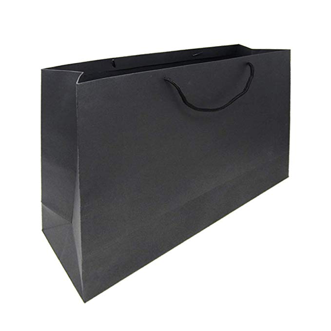 FUPUONE 종이 이동식 검은 선물용 선물 가방 가방 폭 42cm 높이 33cm 마치 13cm (10 장)