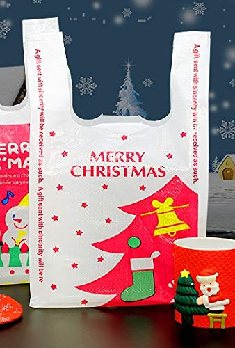 [Fuwari] 크리스마스 부대 포장 휴대용 파우치 비닐 봉투 비닐 봉투 100 매 사탕 과자 쿠키 초콜릿 포장 봉투 소분 선물용 (컬러 트리 M)