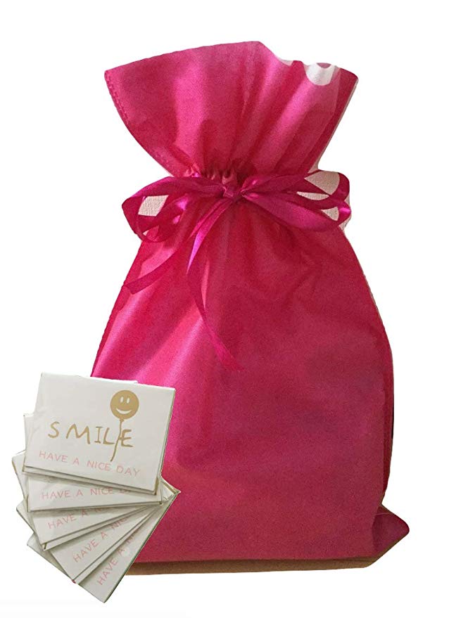 (pipinowa) 포장 봉투 5 장 세트 쉽게 포장 선물용 (로즈 핑크, L) 로즈 핑크
