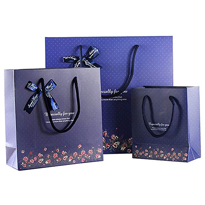 (moin moin) 포장 선물 가방 손가방 봉투 5 장 (꽃다발과 리본 30.5 × 27 × 12cm)