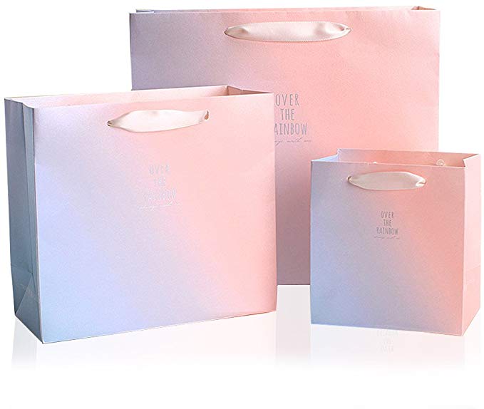 (moin moin) 포장 선물 가방 손가방 봉투 5 매 (핑크 그라데이션 13.4 × 14.5 × 9)