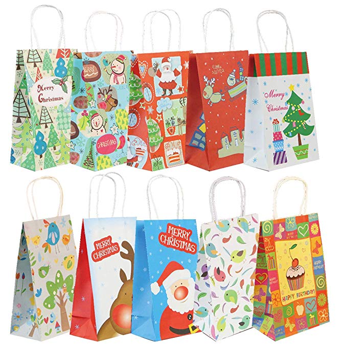 Formemory 크리스마스 선물 가방 포장 봉투 과자 사탕 눈사람 산타 순록 선물 선물 포장 24 개 세트