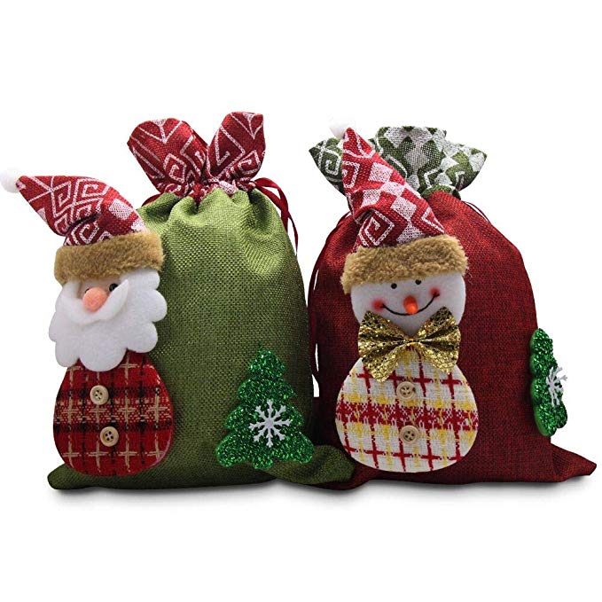 WAWJ 크리스마스 선물 인기 선물 가방 사탕 쿠키 가방 크리스마스 선물 가방 산타 클로스 눈사람 아이디어 선물 가방 섬유 선물 가방 사탕 가방 생일 선물 백이 